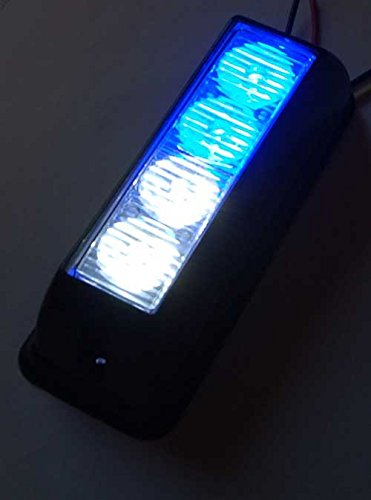 852 Blue White LED Emergency Strobe Light Sheriff Undercover Lightbar Flashing Blue Clear