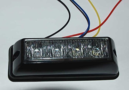852 Blue White LED Emergency Strobe Light Sheriff Undercover Lightbar Flashing Blue Clear