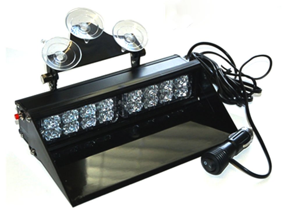 Amber Blue Dual LED Dash Light 1 Watt Bracket Style Visor Strobe