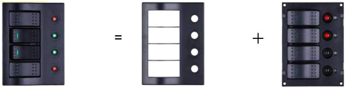 4 Switch 12V LED Rocker Switch Panel IP68 Waterproof Marine Boat car Off Road Circuit Breaker
