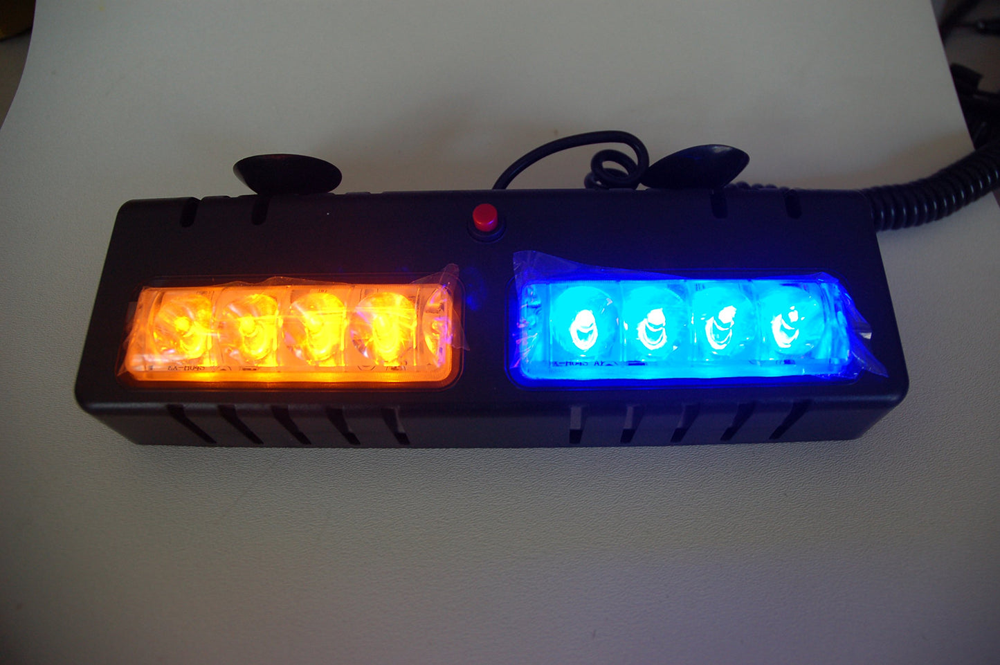 Amber and Blue Ex-04 LED Dual Visor Strobe