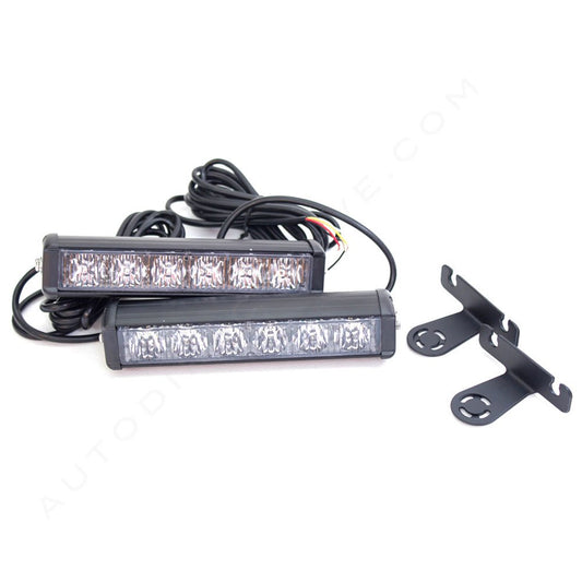 1 Pair of Strobes Red and White LED Strobe Lights for Grille Lte2-166