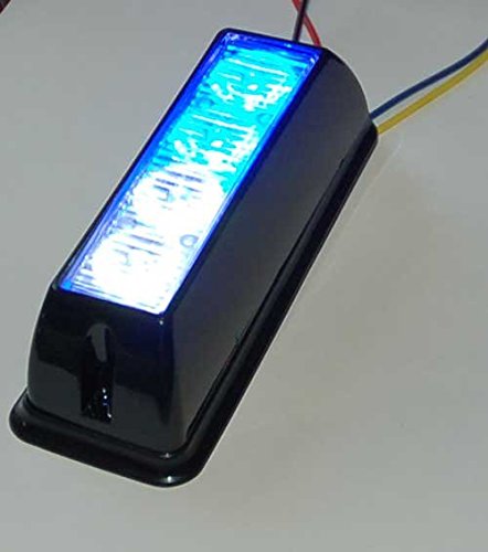 852 Blue White LED Emergency Strobe Light Sheriff Undercover Lightbar Flashing Blue Clear