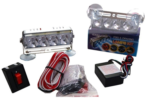 L121 White Led Strobe Light Kit Includes Flasher dash mount strobe lights