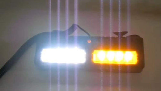 Amber and White Ex-04 LED Dual Visor Strobe