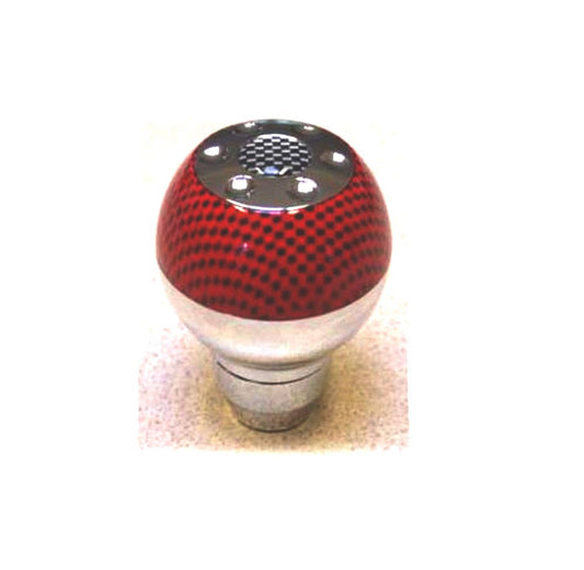 Manual Red and Black Chrome Carbon Fiber Shift Knob RC31