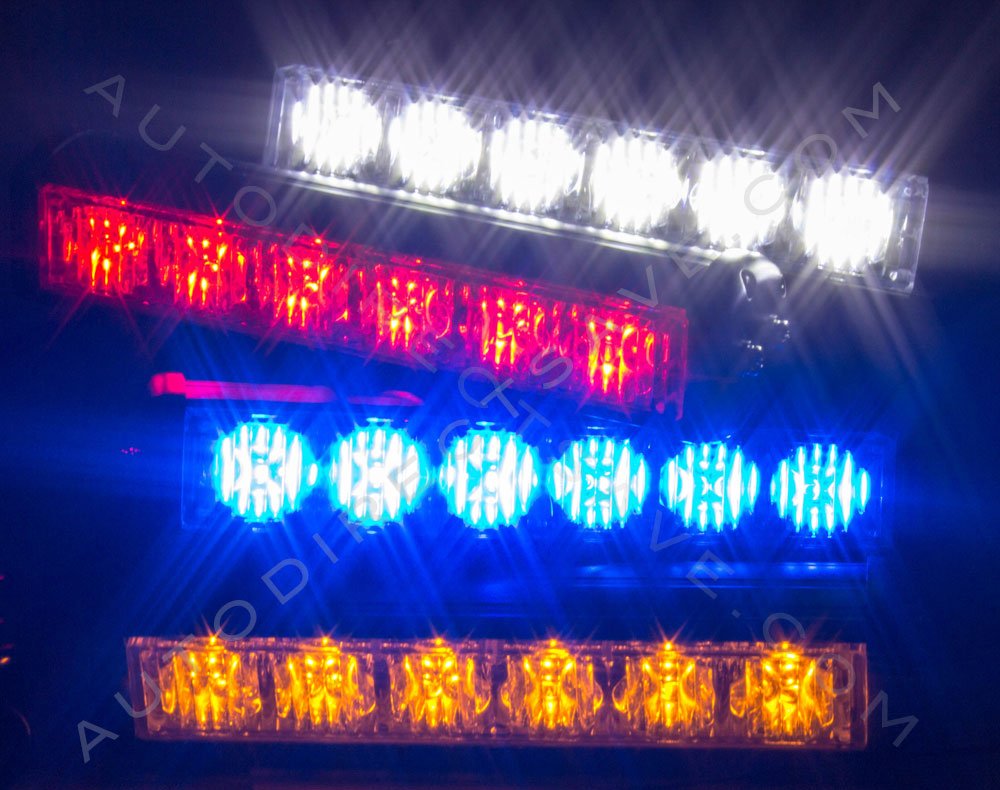 1 Pair of Strobes White Led Strobe Lights for Grille Lte2-166