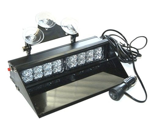 Auto Direct Save Blue White LED Visor Dual Dash Strobe Light